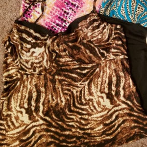 LEOPARD TANKINI SWIM TOP SWIMSUIT SIZE 17 18 1X 2X